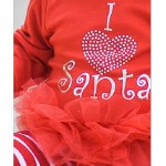  I Heart Santa Bodysuit with Ruffles RuffleButts 